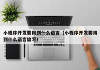 小程序開(kāi)發(fā)要用到什么語(yǔ)言（小程序開(kāi)發(fā)要用到什么語(yǔ)言編寫(xiě)）