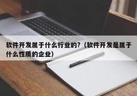 軟件開發(fā)屬于什么行業(yè)的?（軟件開發(fā)是屬于什么性質的企業(yè)）